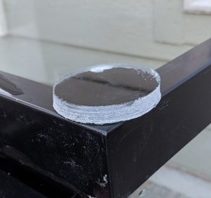 Glass removed by the hole saw